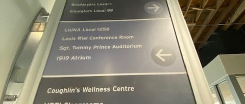 Custom printed wayfinding signage for MBTI